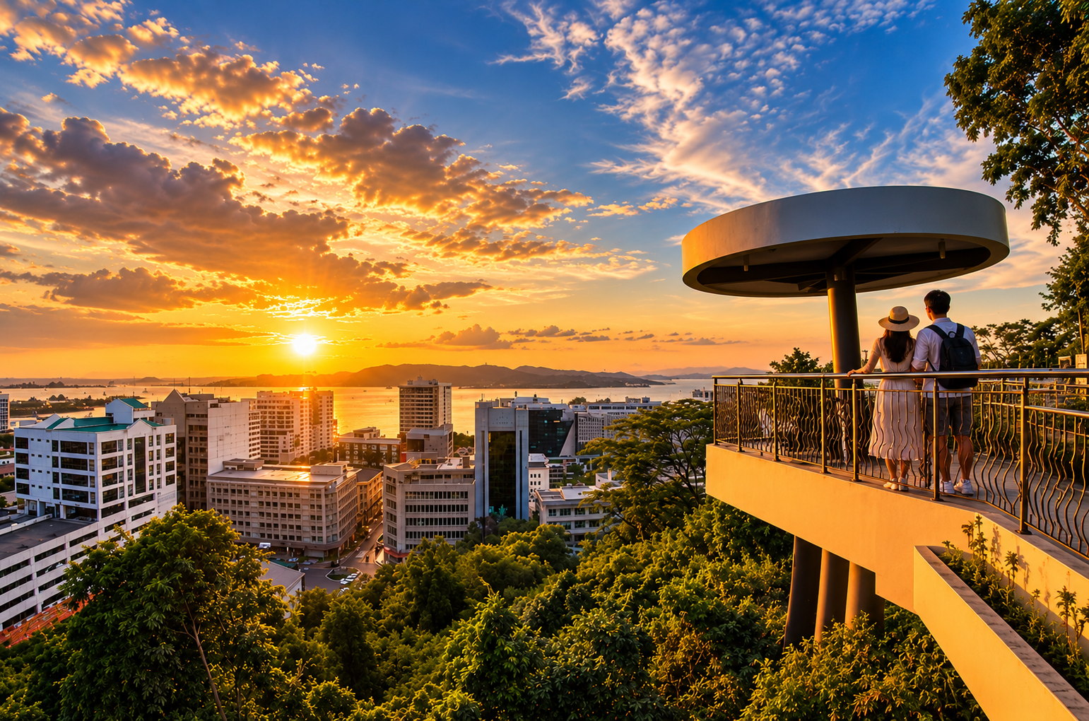 Kota Kinabalu Sabah city and sunset view